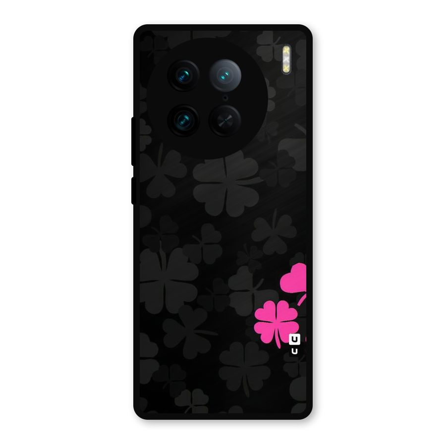 Little Pink Flower Metal Back Case for Vivo X90 Pro