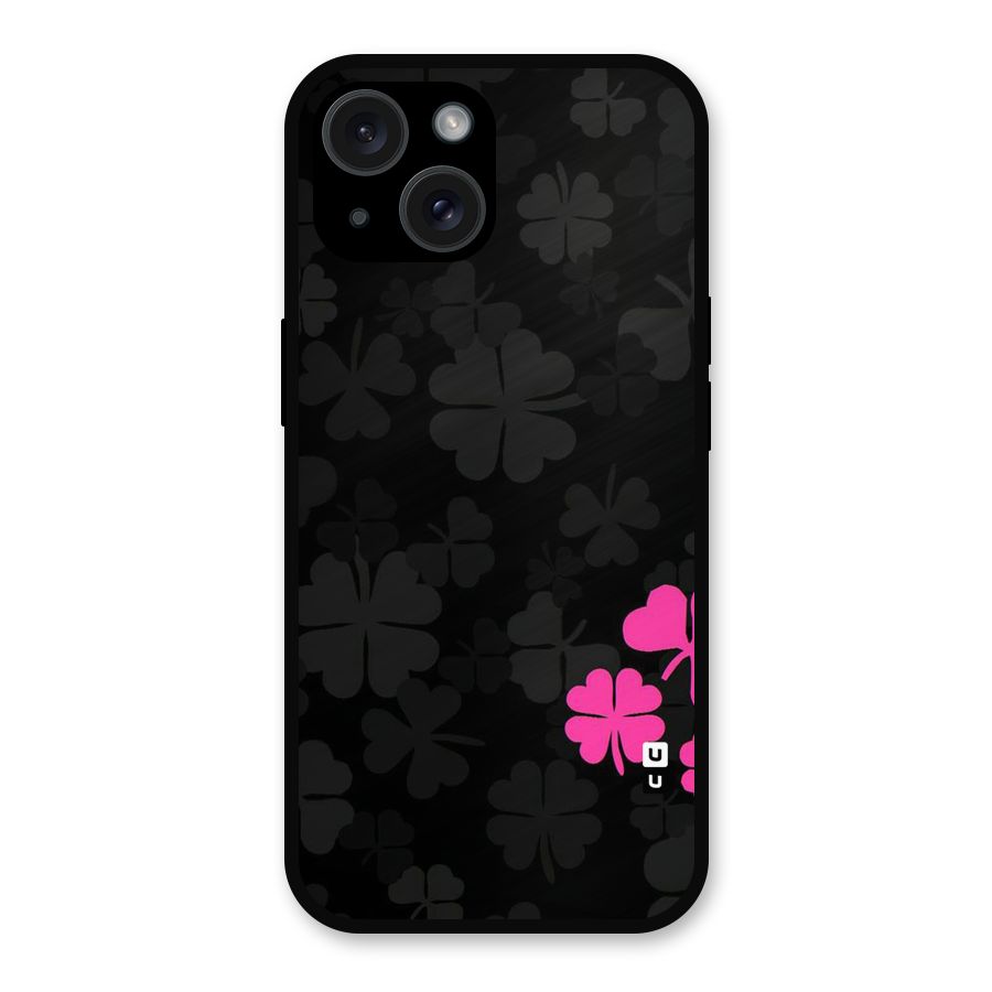 Little Pink Flower Metal Back Case for iPhone 15