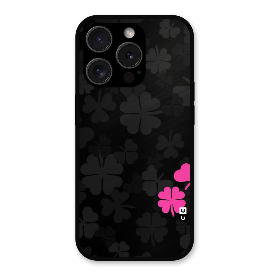 Little Pink Flower Metal Back Case for iPhone 15 Pro