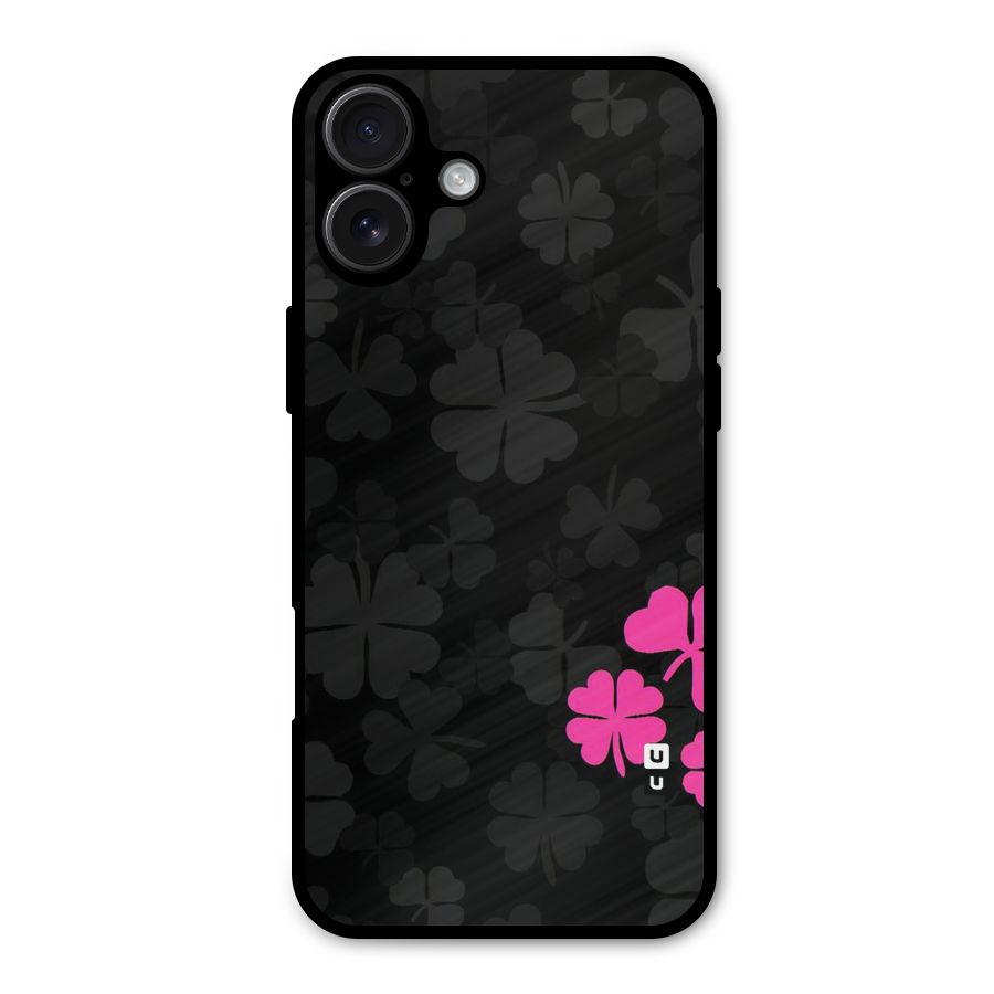 Little Pink Flower Metal Back Case for iPhone 16 Plus