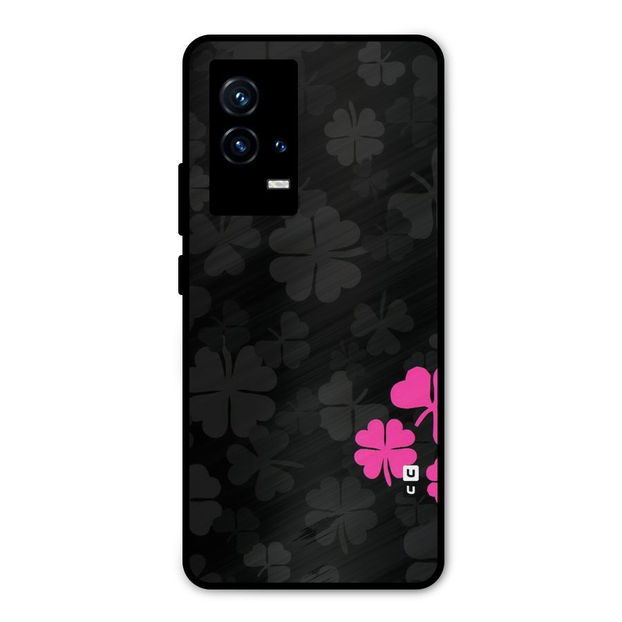 Little Pink Flower Metal Back Case for iQOO 9 5G