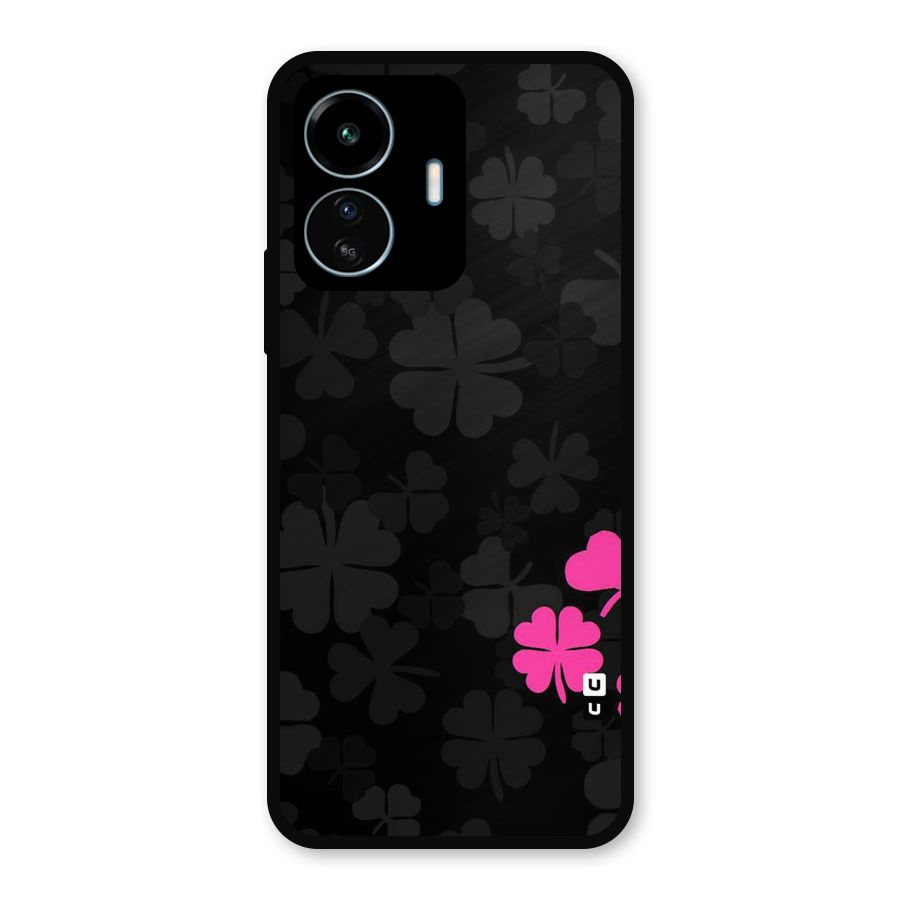 Little Pink Flower Metal Back Case for vivo iQOO Z6 Lite 5G