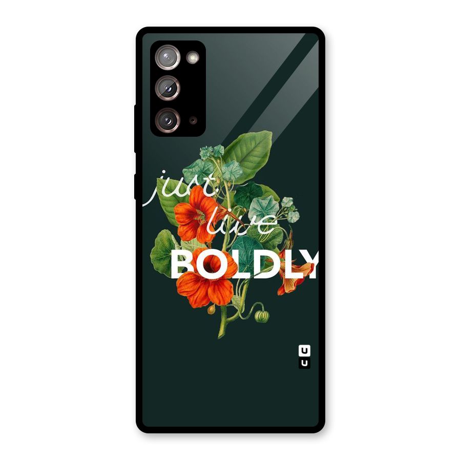 Live Boldly Glass Back Case for Galaxy Note 20