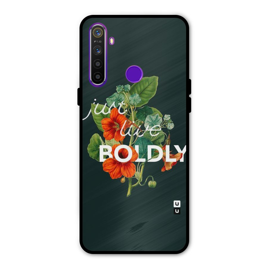 Live Boldly Glass Back Case for Realme 5s