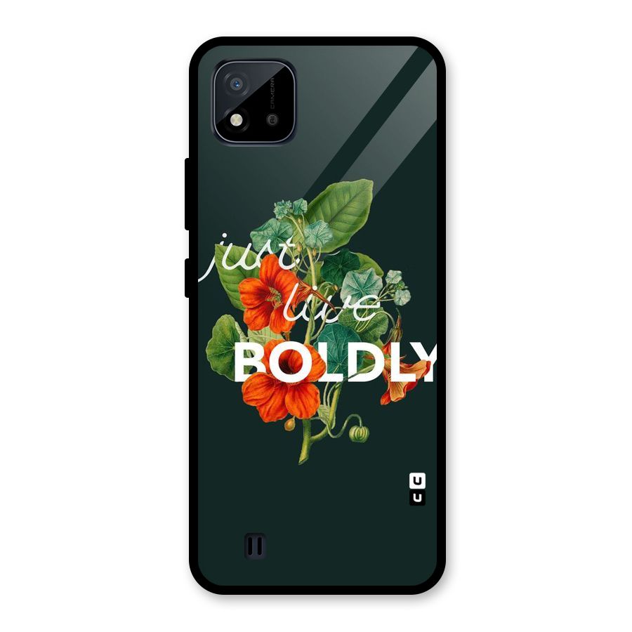 Live Boldly Glass Back Case for Realme C11 2021