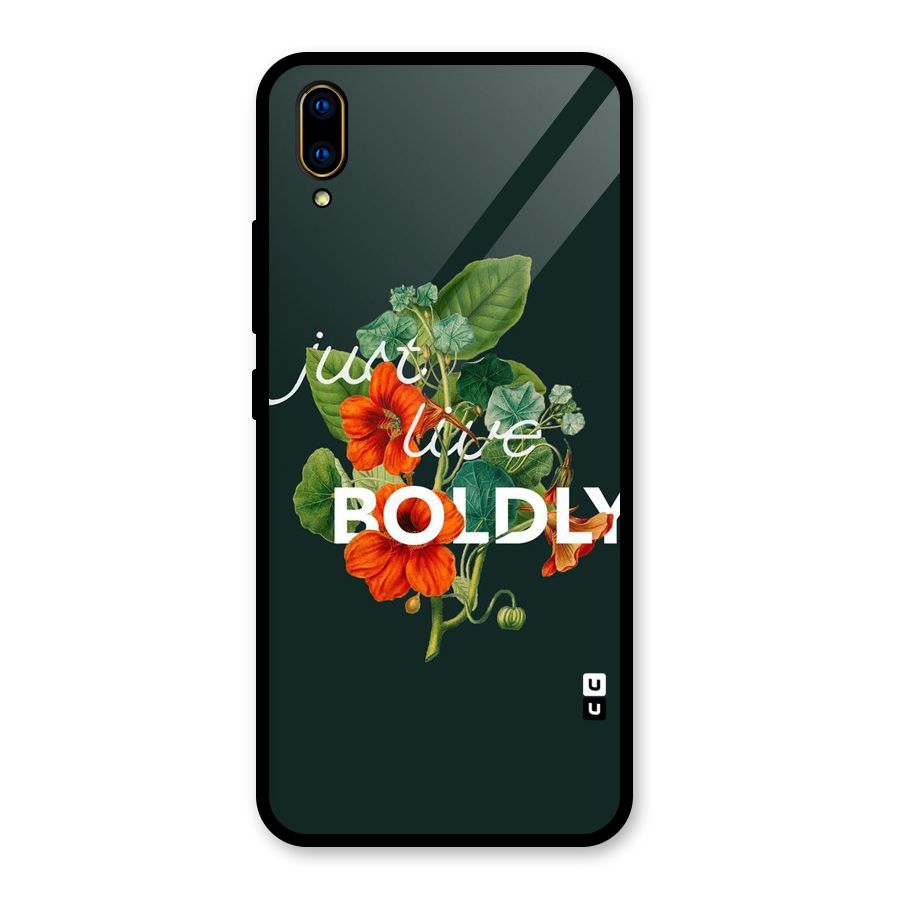 Live Boldly Glass Back Case for Vivo V11 Pro
