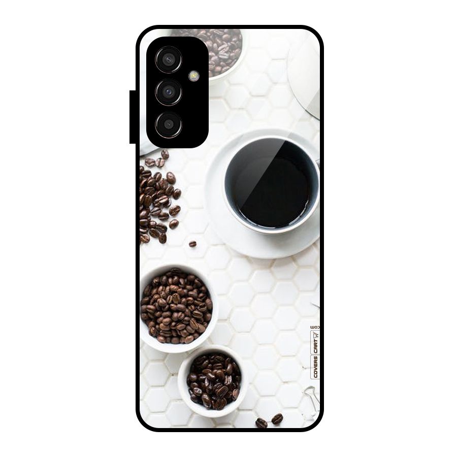 Live Coffee Glass Back Case for Galaxy F13