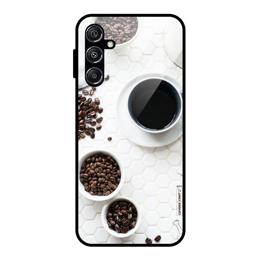 Live Coffee Glass Back Case for Galaxy M34 5G