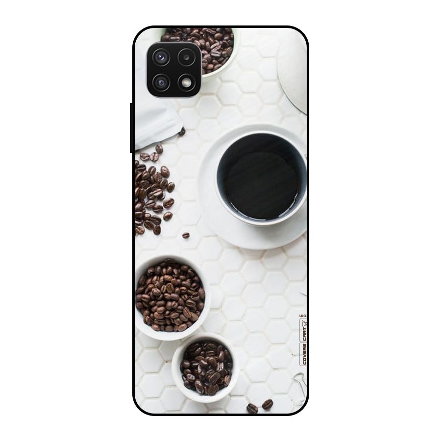 Live Coffee Metal Back Case for Galaxy A22 5G