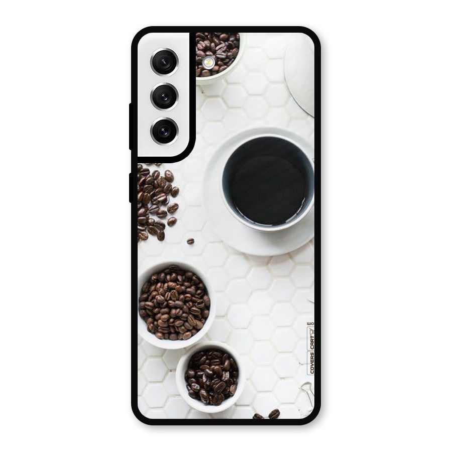 Live Coffee Metal Back Case for Galaxy S21 FE 5G