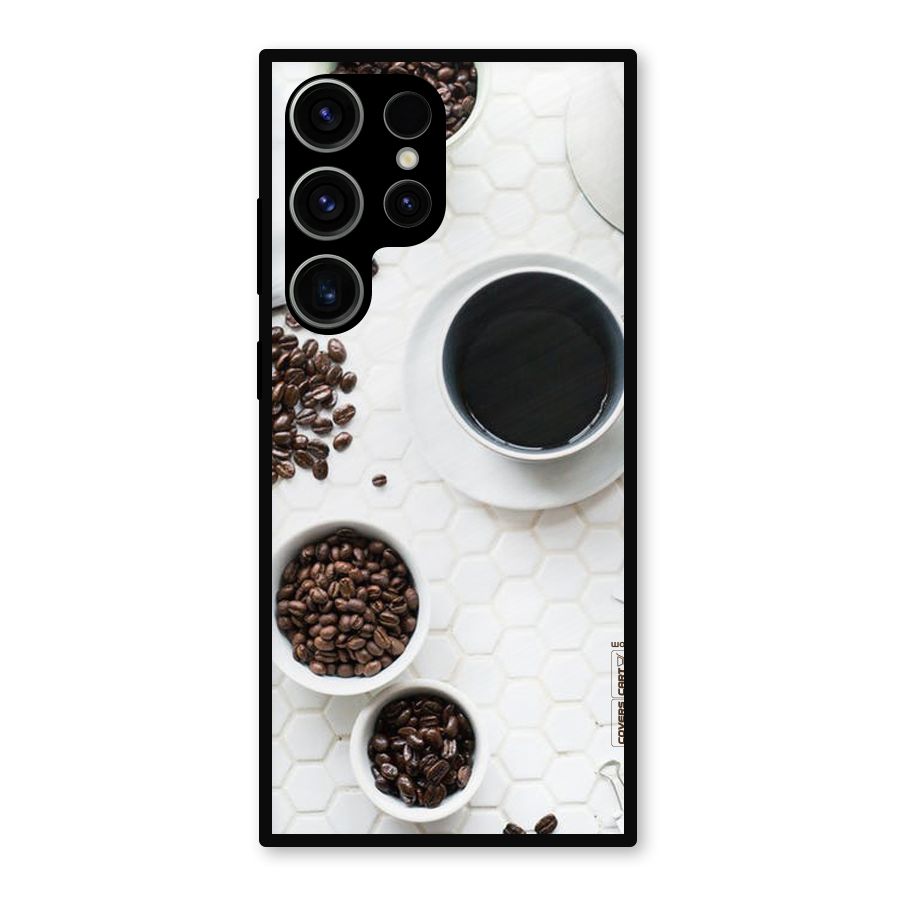 Live Coffee Metal Back Case for Galaxy S23 Ultra
