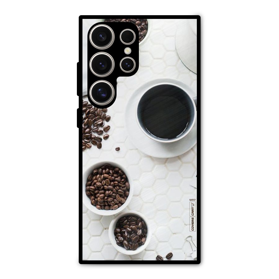 Live Coffee Metal Back Case for Galaxy S24 Ultra