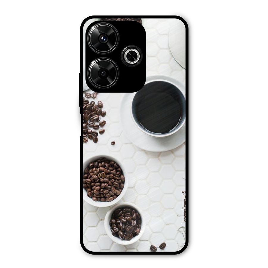 Live Coffee Metal Back Case for Poco M6 Plus