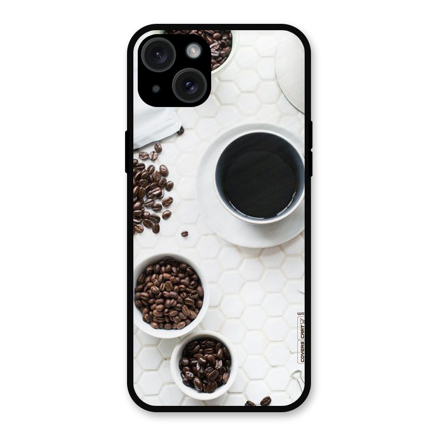 Live Coffee Metal Back Case for iPhone 15 Plus