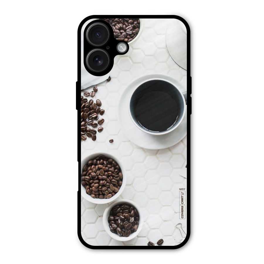 Live Coffee Metal Back Case for iPhone 16 Plus