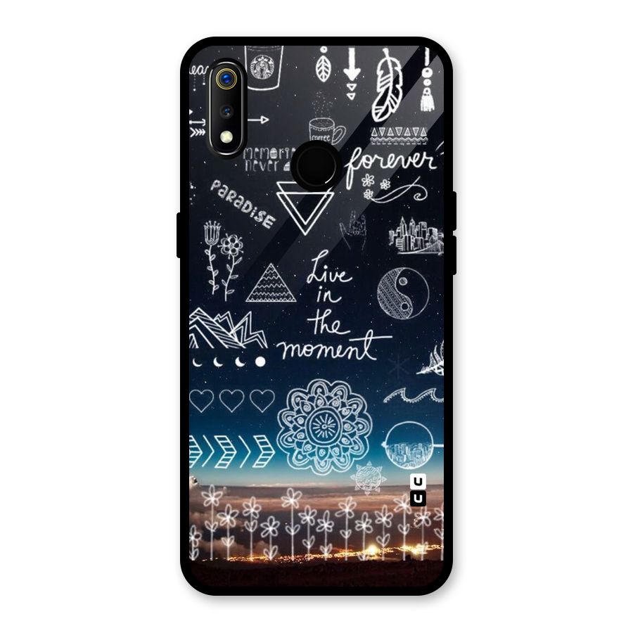 Live In The Moment Glass Back Case for Realme 3i
