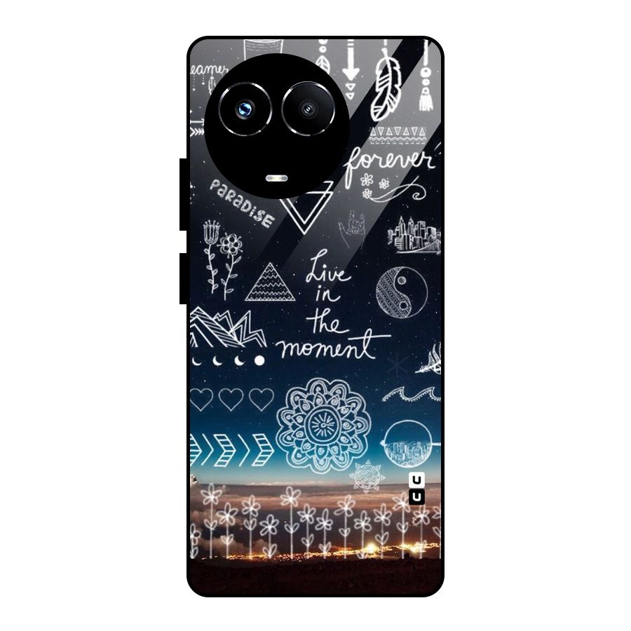 Live In The Moment Glass Back Case for Realme Narzo 60X