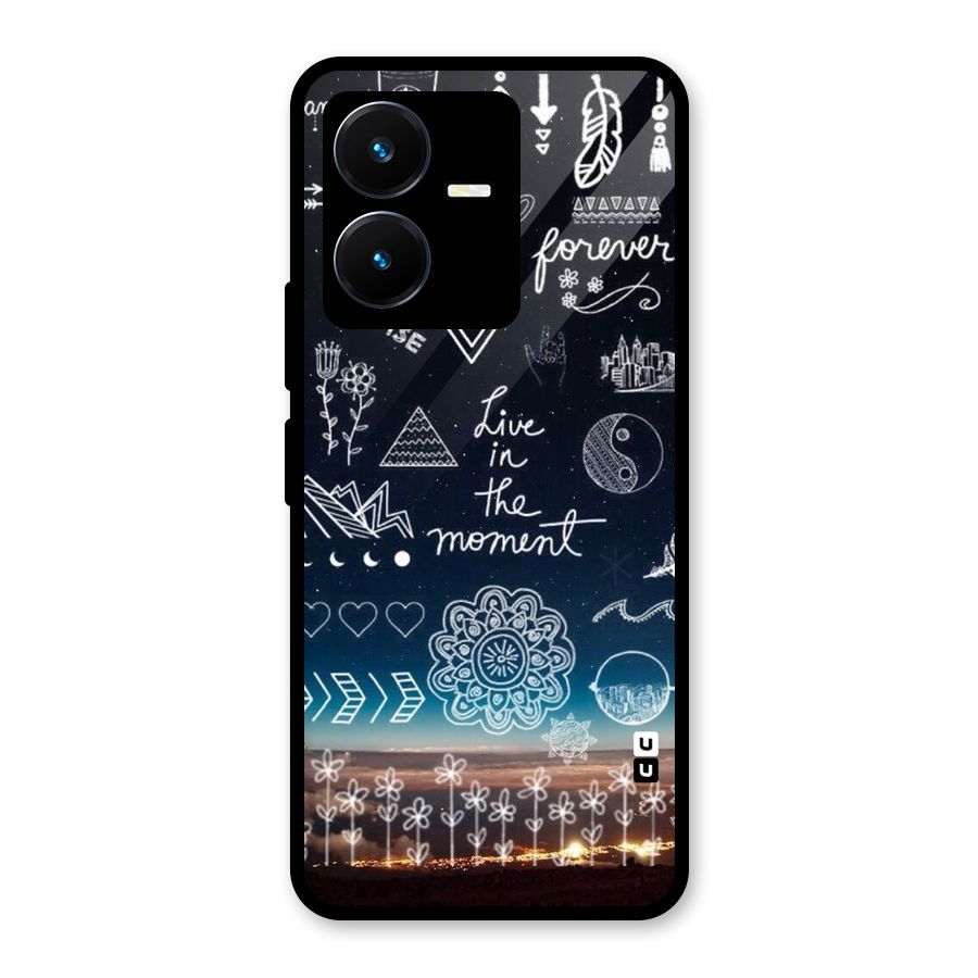 Live In The Moment Glass Back Case for Vivo Y22s