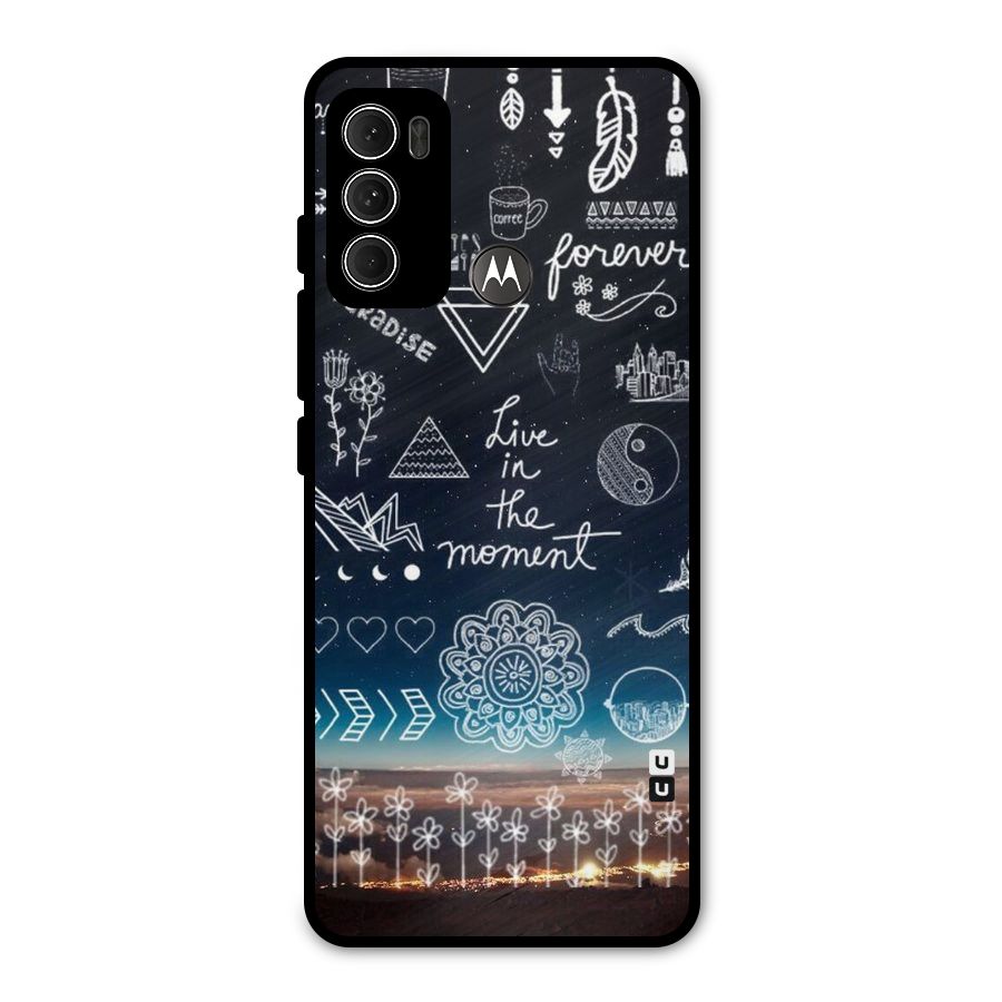 Live In The Moment Metal Back Case for Moto G60