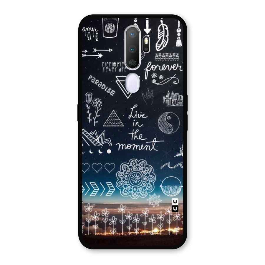 Live In The Moment Metal Back Case for Oppo A9 (2020)