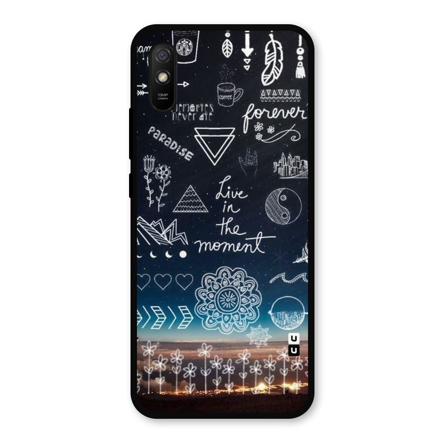 Live In The Moment Metal Back Case for Redmi 9i