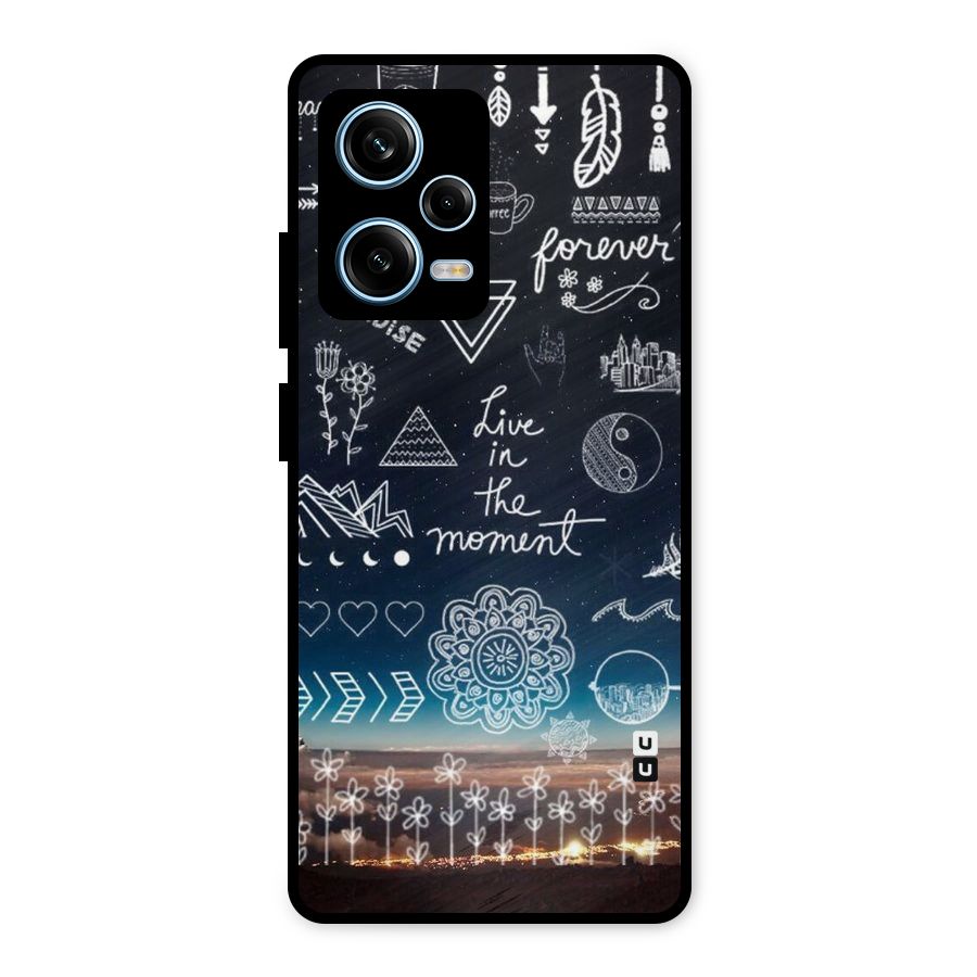Live In The Moment Metal Back Case for Redmi Note 12 Pro