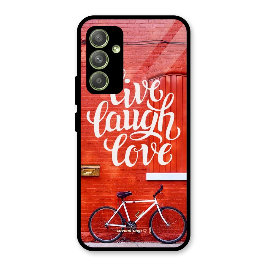 Live Laugh Love Glass Back Case for Galaxy A54