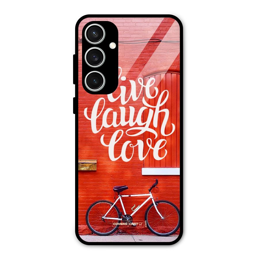Live Laugh Love Glass Back Case for Galaxy S23 FE