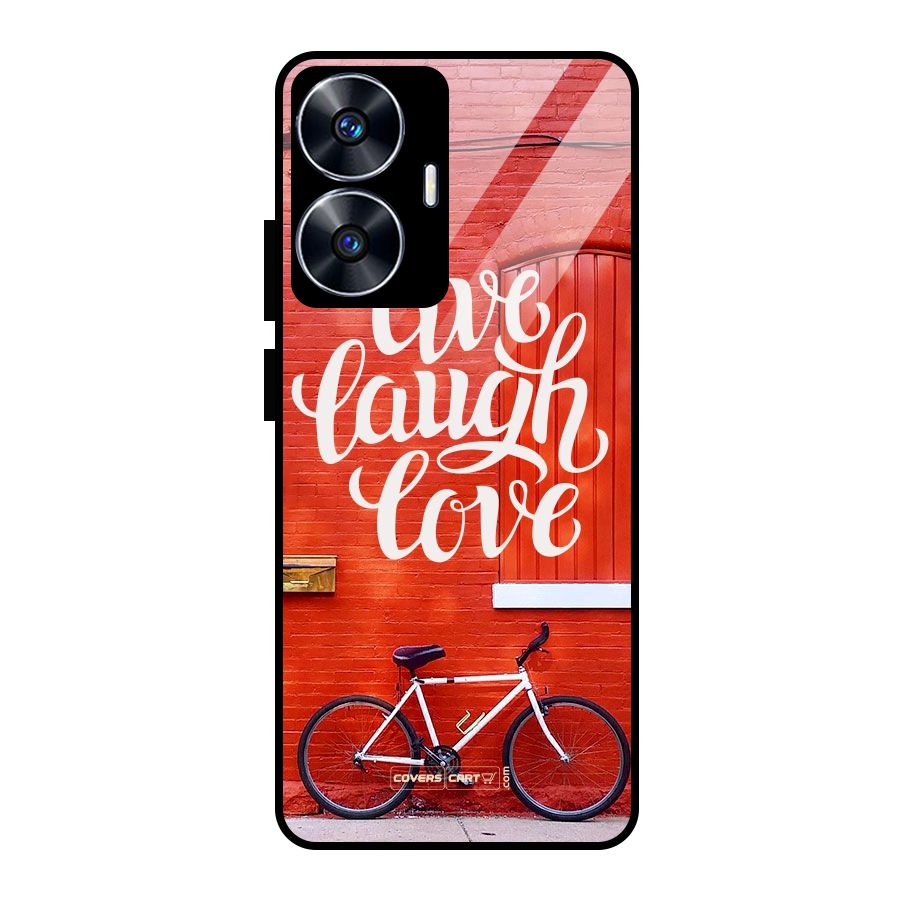Live Laugh Love Glass Back Case for Realme Narzo N55