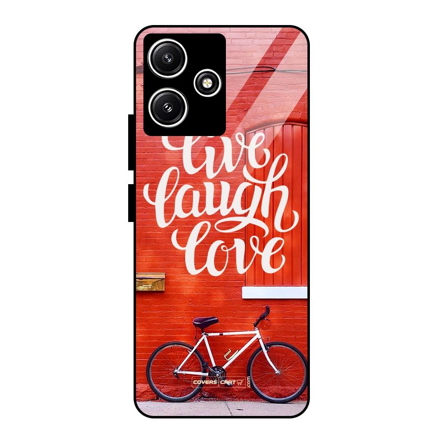 Live Laugh Love Glass Back Case for Redmi 12 5G