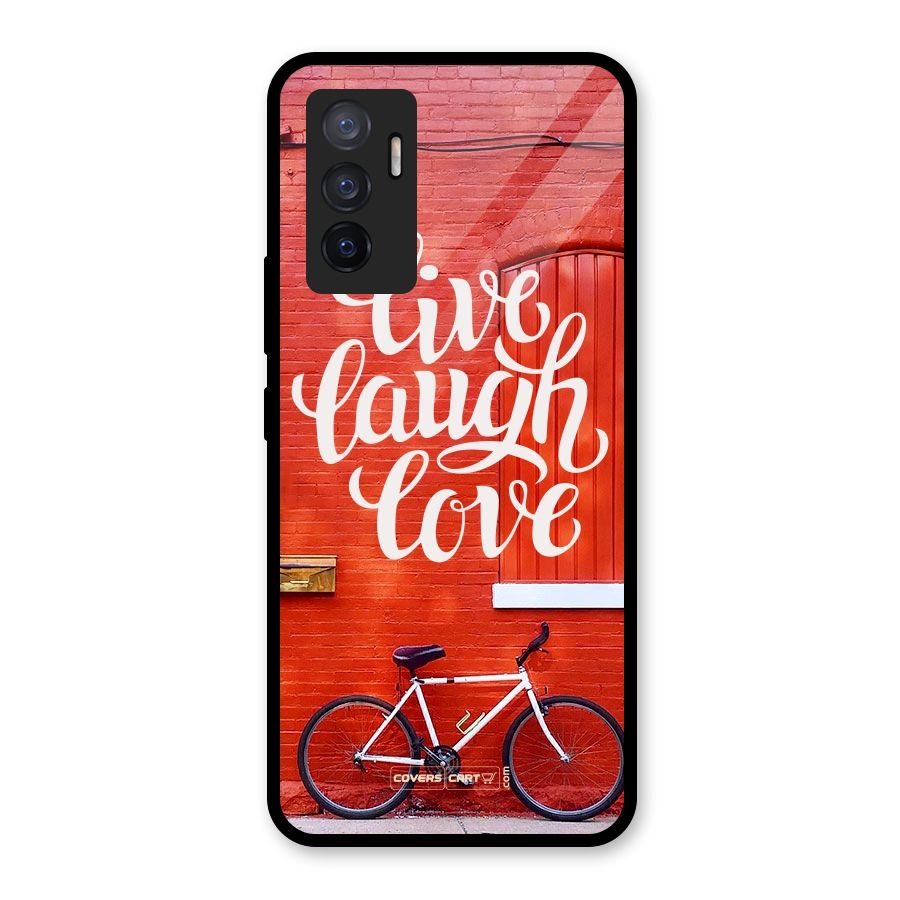 Live Laugh Love Glass Back Case for Vivo V23e