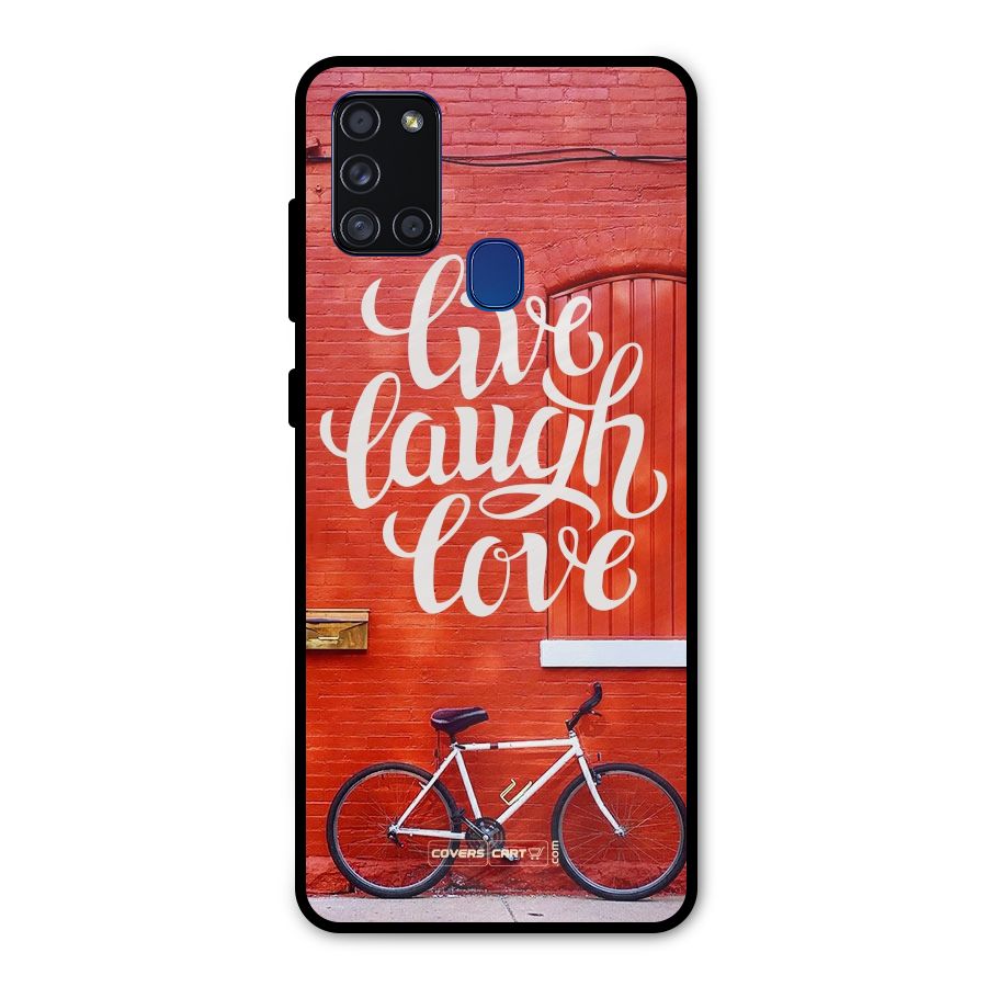 Live Laugh Love Metal Back Case for Galaxy A21s