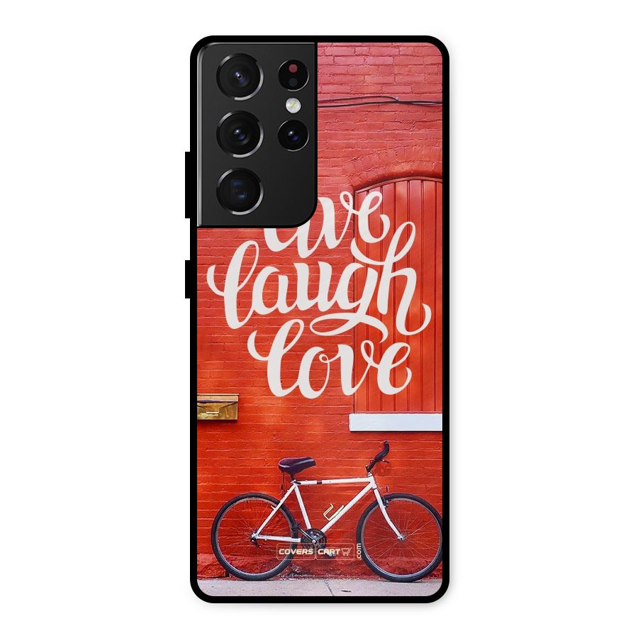 Live Laugh Love Metal Back Case for Galaxy S21 Ultra 5G