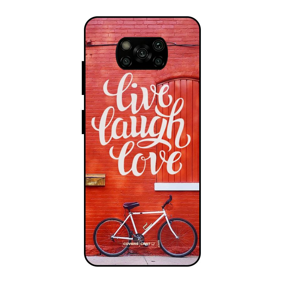 Live Laugh Love Metal Back Case for Poco X3