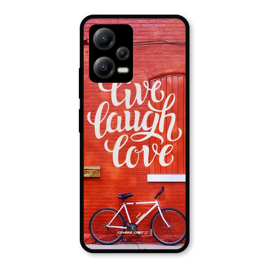 Live Laugh Love Metal Back Case for Redmi Note 12 5G