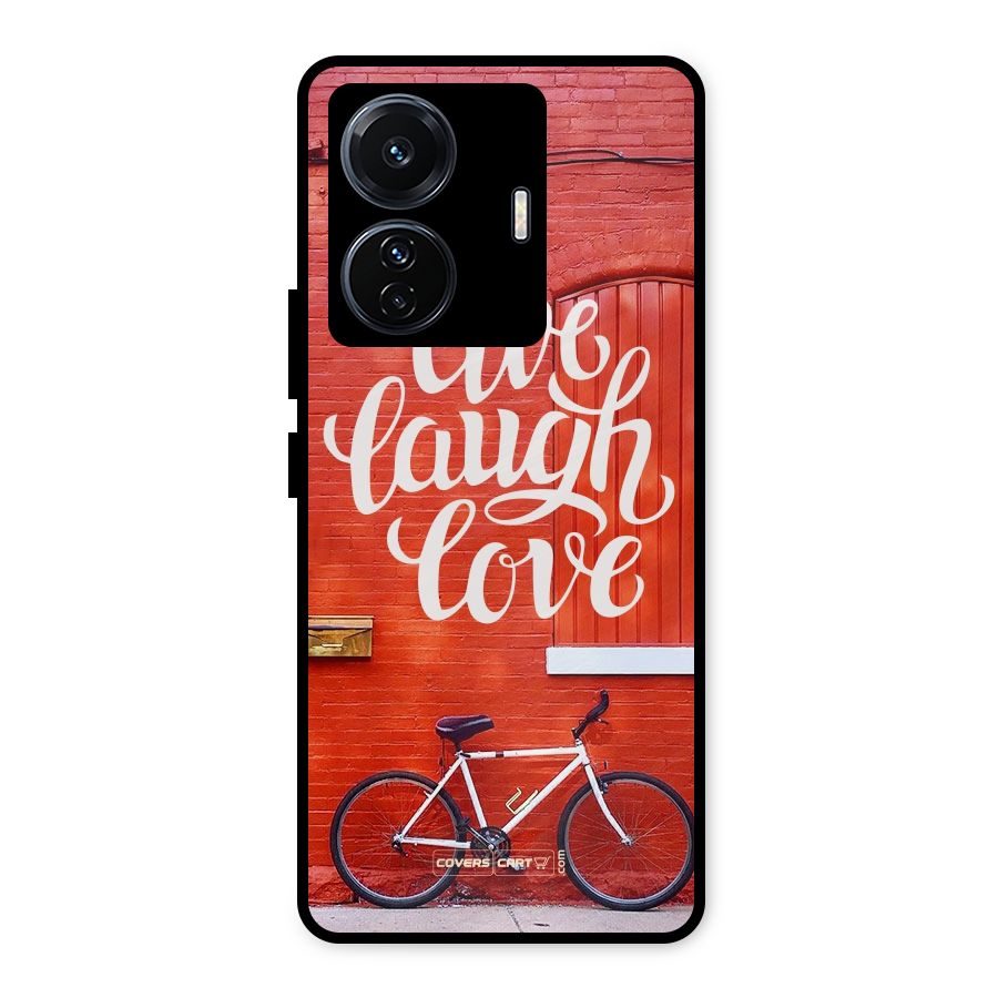 Live Laugh Love Metal Back Case for Vivo T1 Pro