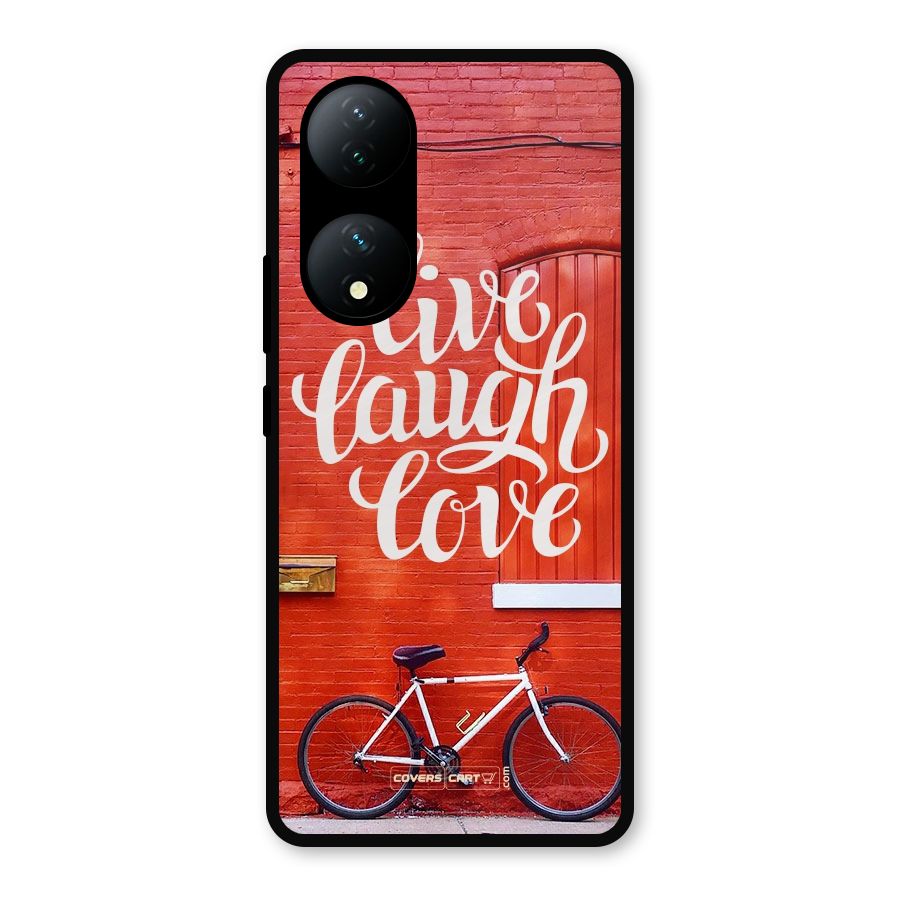 Live Laugh Love Metal Back Case for Vivo Y100a
