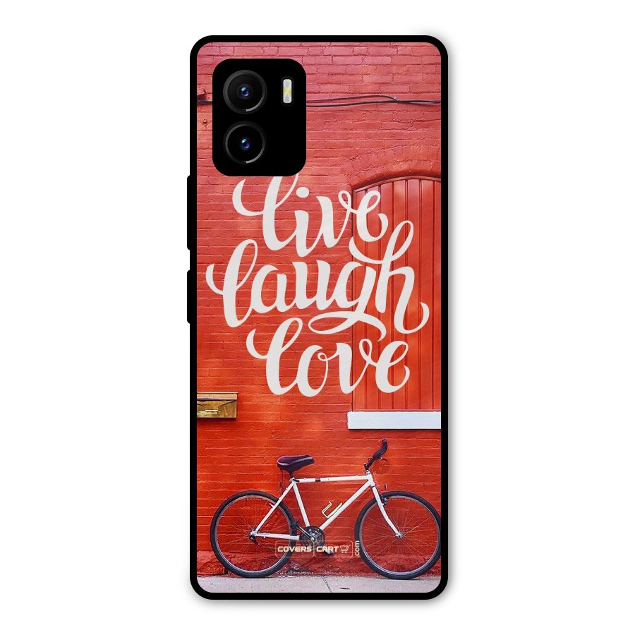 Live Laugh Love Metal Back Case for Vivo Y15s