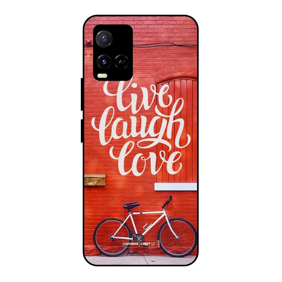 Live Laugh Love Metal Back Case for Vivo Y33s