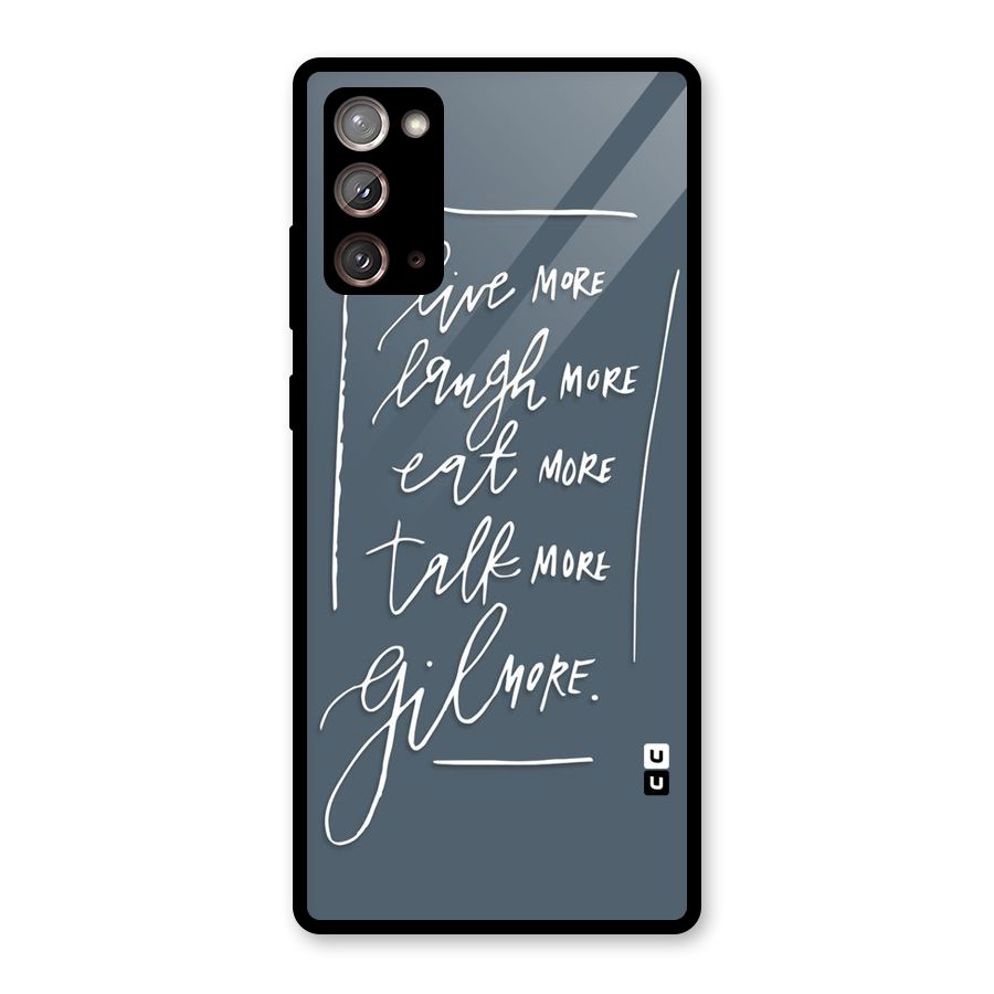 Live Laugh More Glass Back Case for Galaxy Note 20