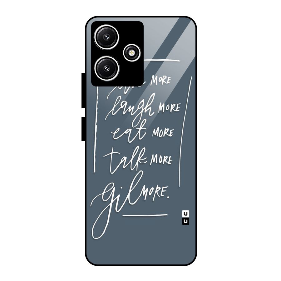 Live Laugh More Glass Back Case for Poco M6 Pro