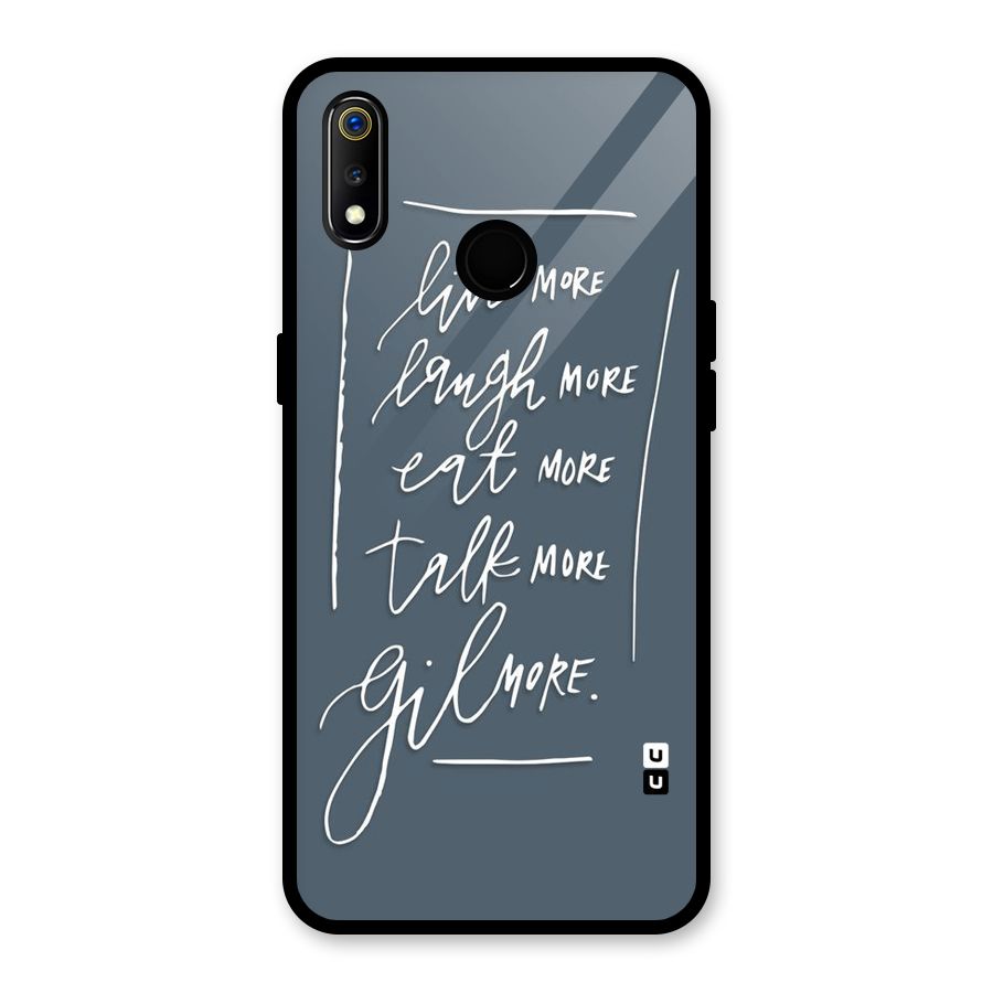 Live Laugh More Glass Back Case for Realme 3i