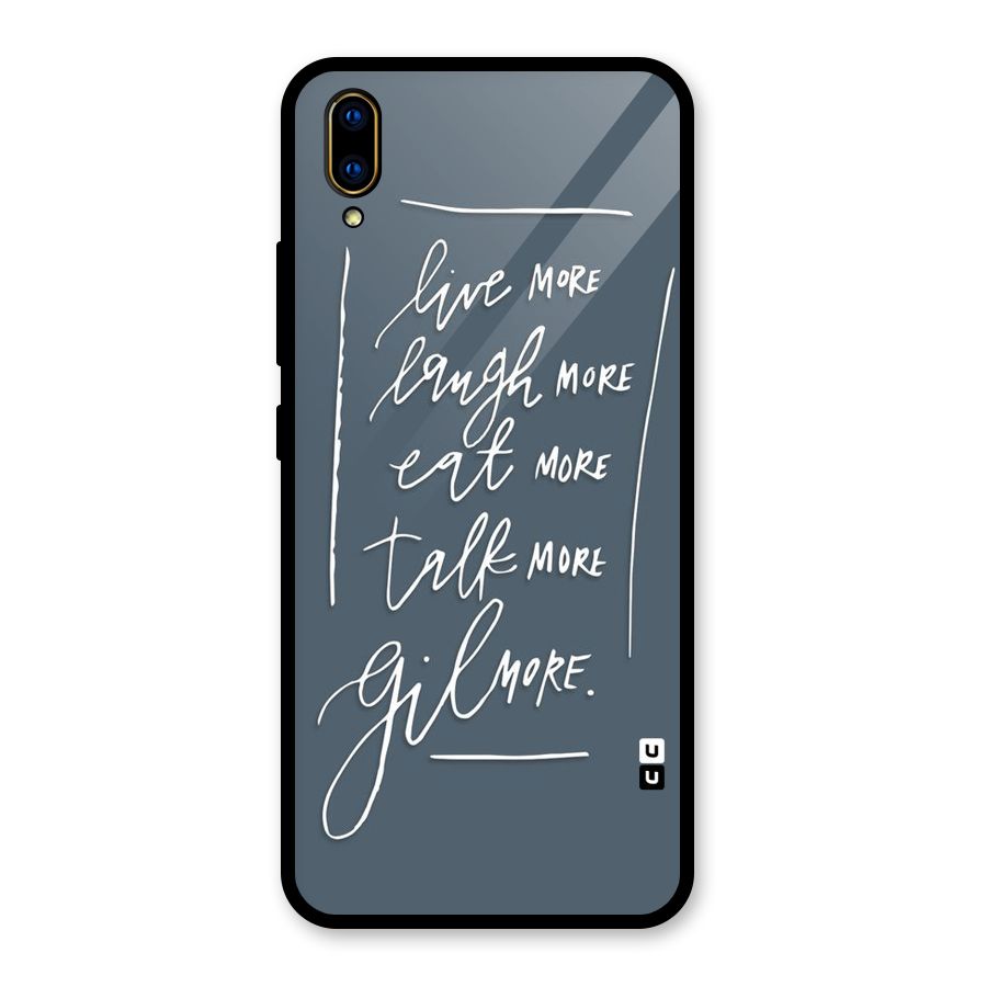 Live Laugh More Glass Back Case for Vivo V11 Pro