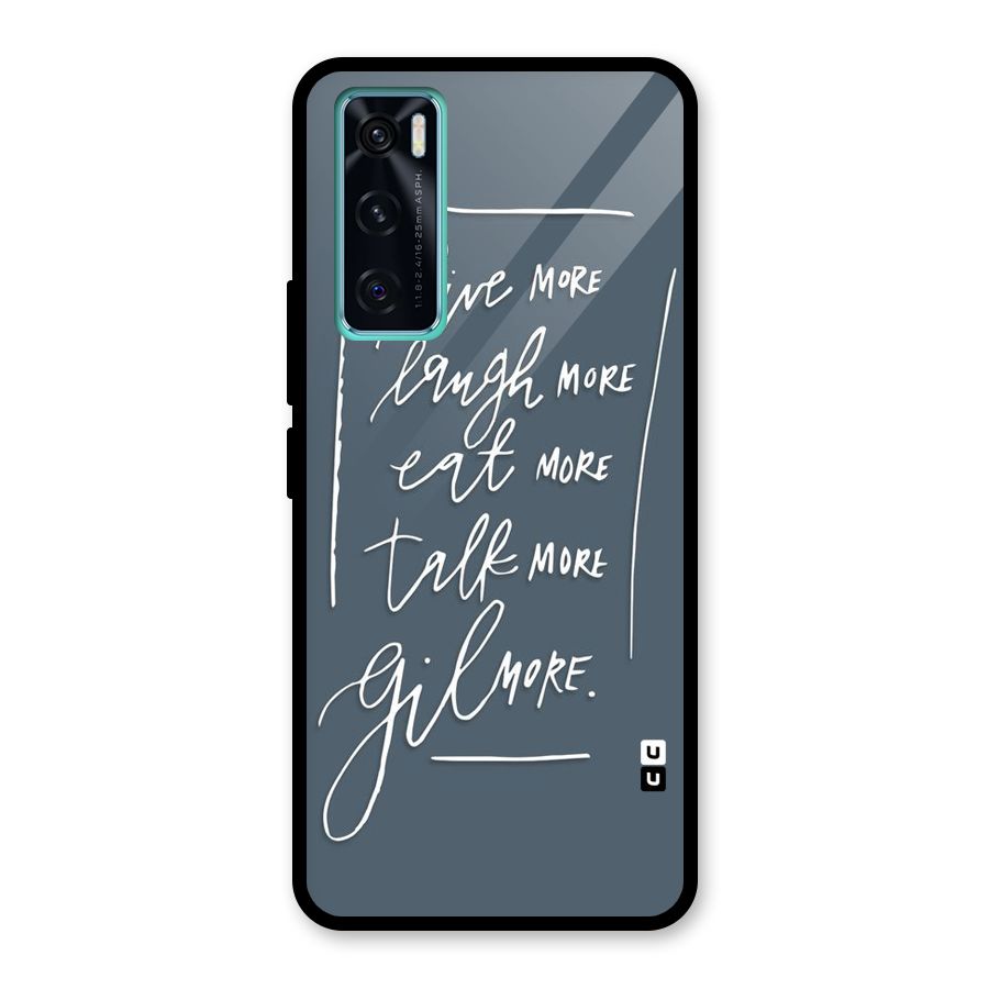Live Laugh More Glass Back Case for Vivo V20 SE