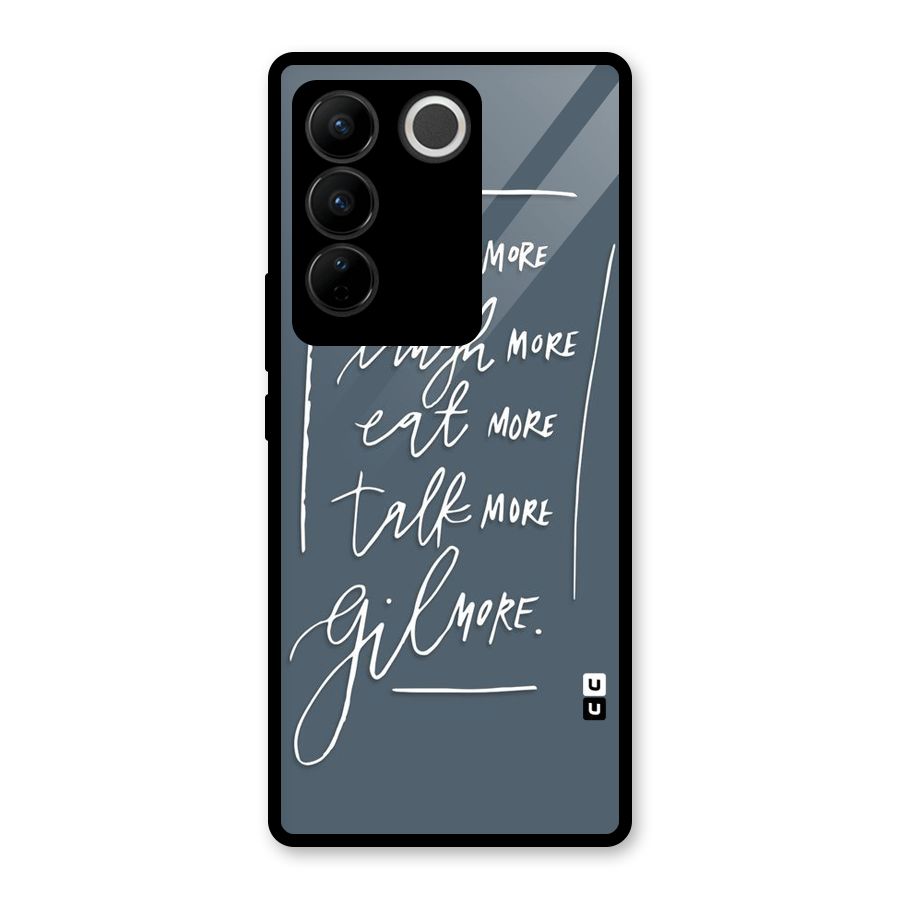 Live Laugh More Glass Back Case for Vivo V27