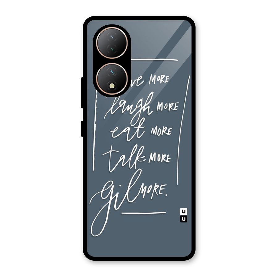 Live Laugh More Glass Back Case for Vivo Y100A