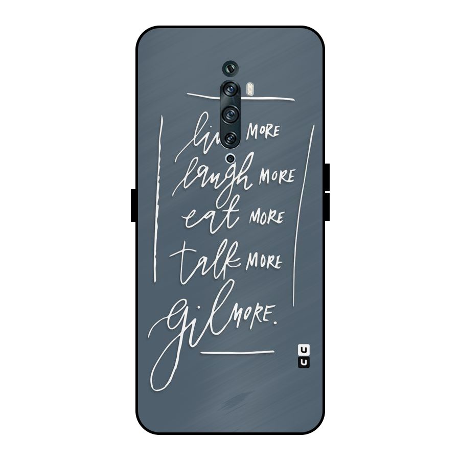 Live Laugh More Metal Back Case for Oppo Reno2 F