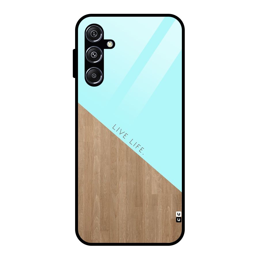 Live Life Glass Back Case for Galaxy M34 5G