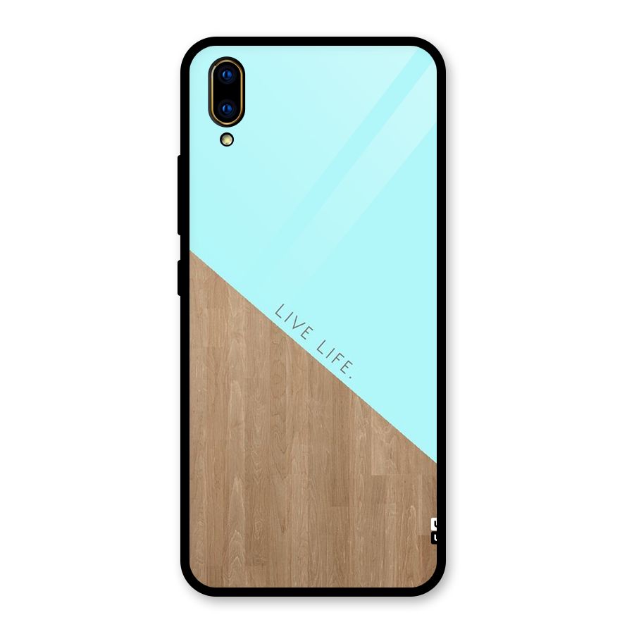 Live Life Glass Back Case for Vivo V11 Pro