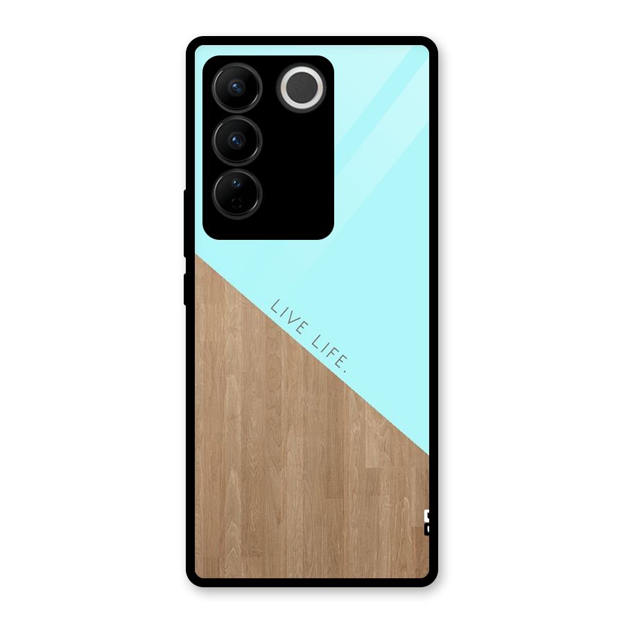 Live Life Glass Back Case for Vivo V27
